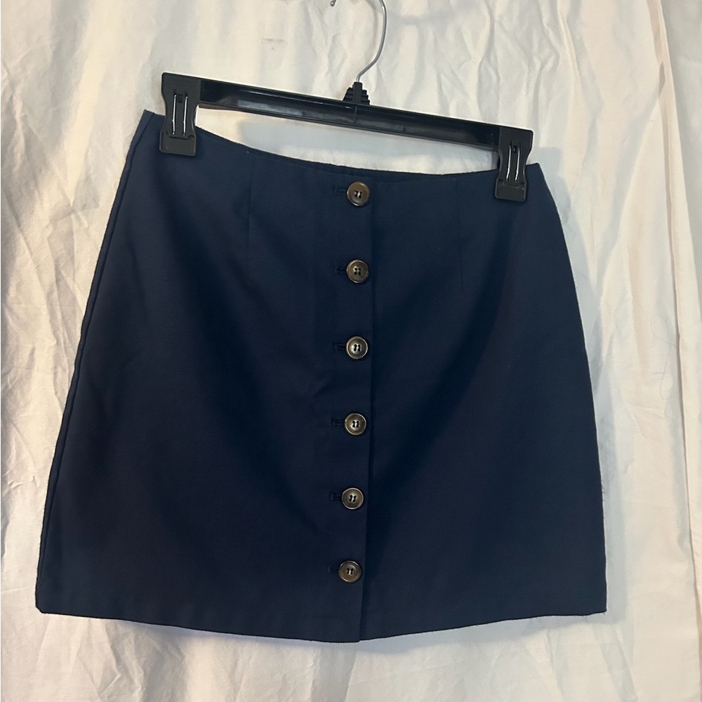 Forever 21 Navy Blue Button Down Mini Skirt size small